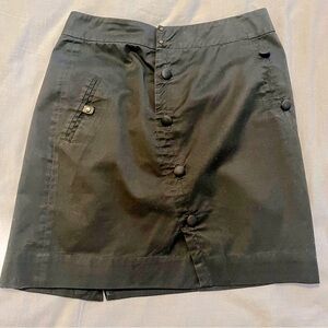 Leifsdottir Anthropology‎ Black Button-Front Mini Skirt Size 6